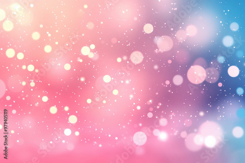 An abstract background featuring soft pink and blue hues with shimmering bokeh effects, perfect for artistic designs.