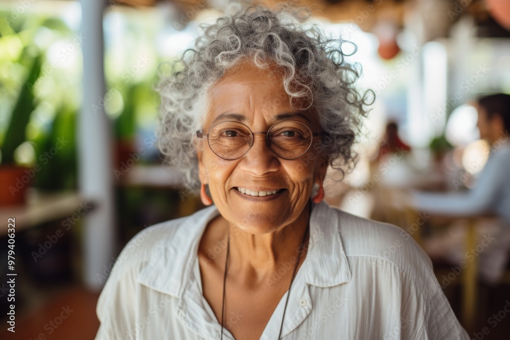 Smiling portrait of a happy senior Mexican woman in nursing home Smiling portrait of a happy senior Mexican woman in nursing home
