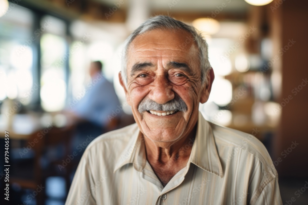 Smiling portrait of a happy senior Mexican man in nursing home Smiling portrait of a happy senior Mexican man in nursing home