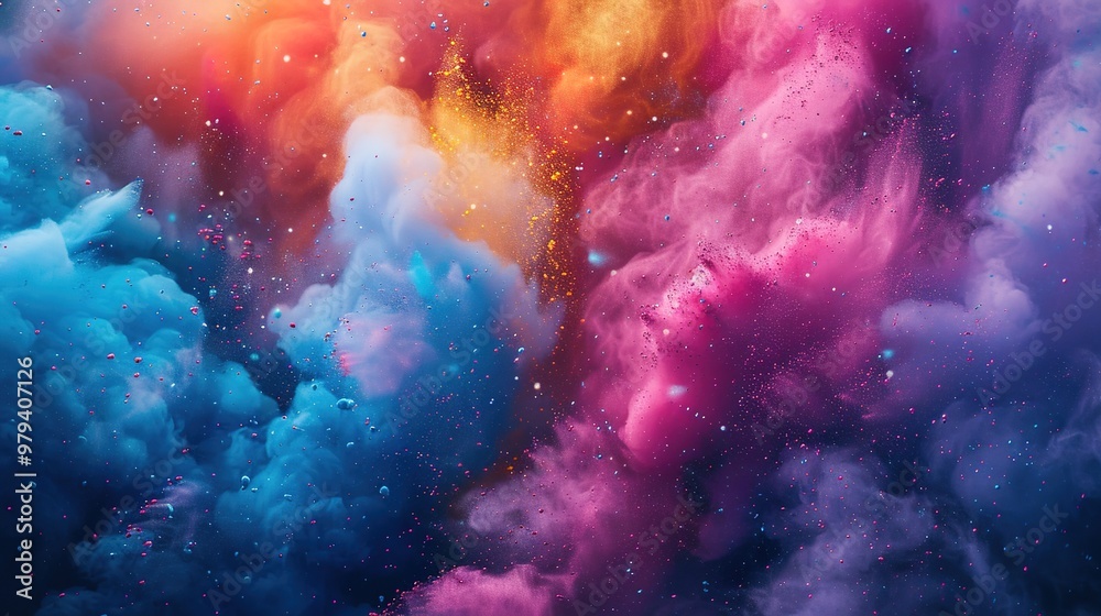 Fototapeta premium colourful cloud of holi festival