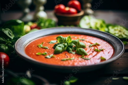 Close up of a gazpacho