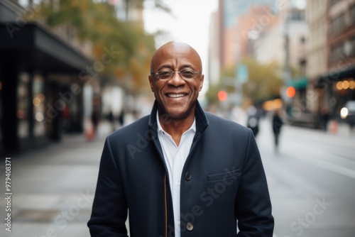 Portrait of a senior casual African American man in the city