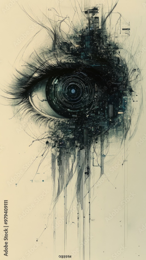Fototapeta premium The Eye of Vigilance, Cybersecurity