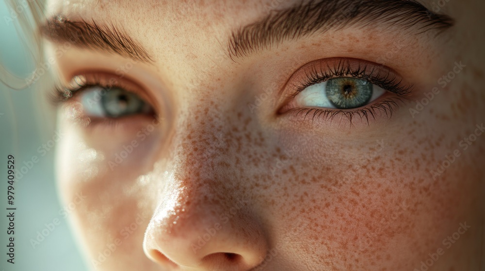© Ferman Bagus Istuhri - Close Up Portrait of a Girl with Freckles and Blue Eyes