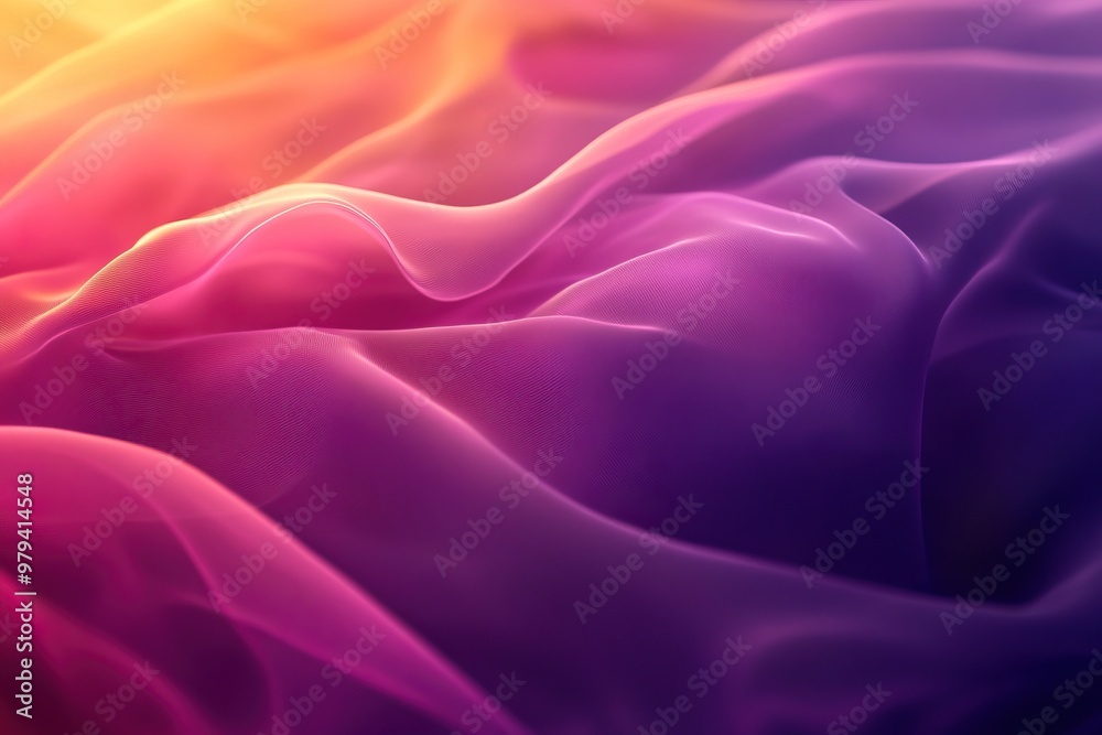 Obraz premium A stunning abstract background of flowing fabric in vibrant hues of purple and orange, perfect for artistic and creative projects.