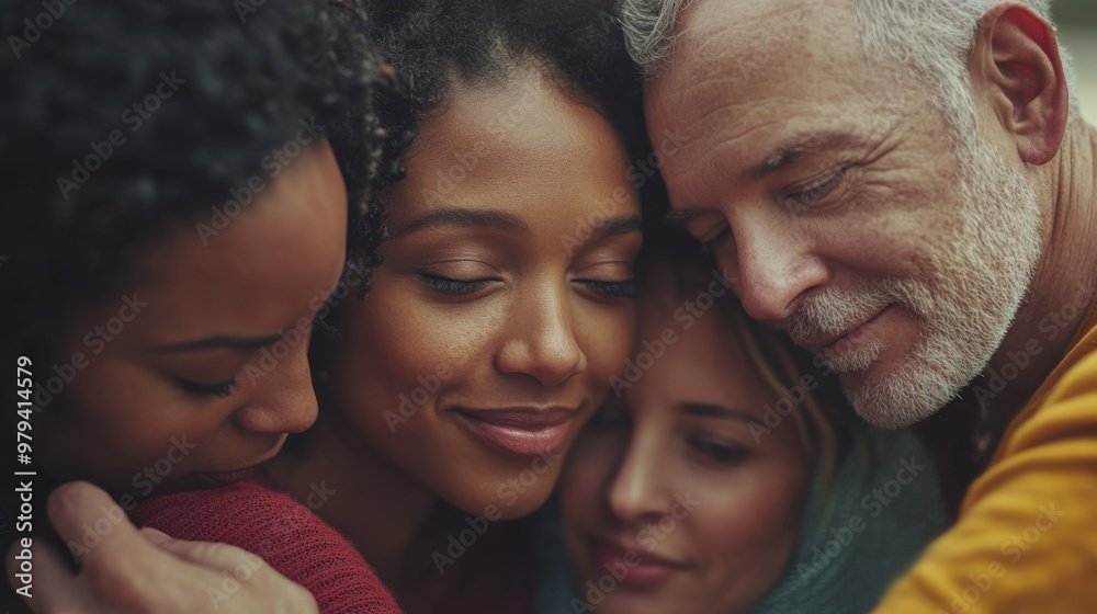 A peer support portrait, focusing on individuals bonding through shared experiences and support. A peer support portrait, focusing on individuals bonding through shared experiences and support.