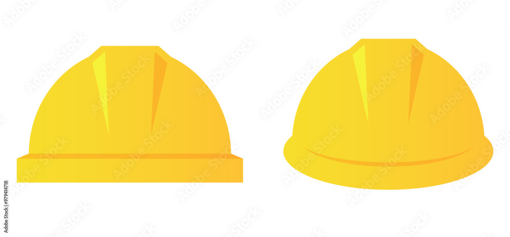 Hard hat vector icon, yellow safety helmet