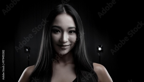 Classic black photography studio background with depth of field for a timeless shoot
