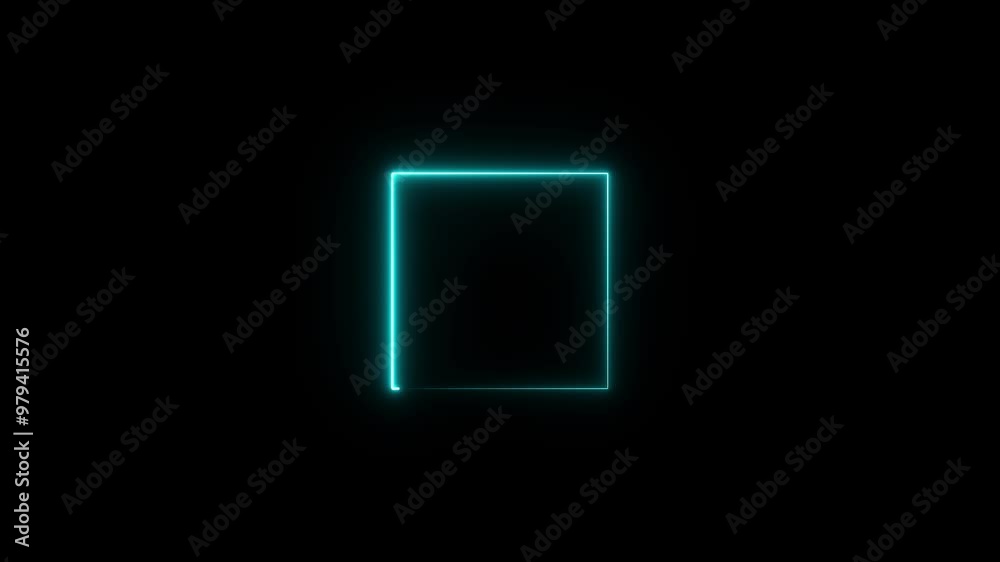 Bright neon effect rectangle frame Loop background. Animation of glowing neon rectangles abstract background. Bright neon effect rectangle frame Loop background. Animation of glowing neon rectangles abstract background.