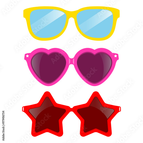 Obraz na płótnie Fancy party glasses, colorful sunglasses cartoon w salonie