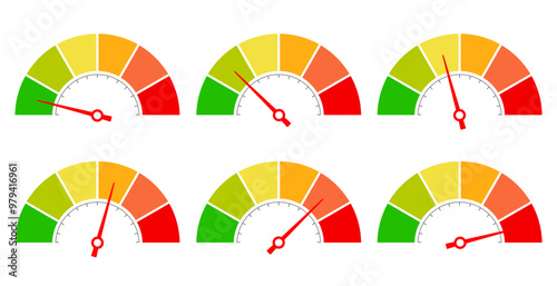 Obraz na płótnie Meter gauge vector icon, fast and slow metering arrows w salonie