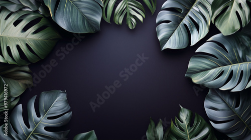 of vibrant green tropical leaves background