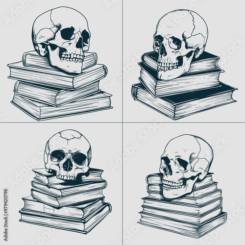 Book with Skull Svg File , Skull Svg , Book Lover Svg , Librarian Svg , Teacher Svg
