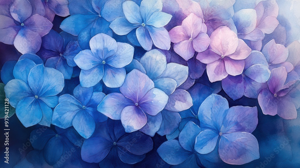 A beautiful arrangement of soft blue and purple flowers, perfect for adding a delicate touch to any design. A beautiful arrangement of soft blue and purple flowers, perfect for adding a delicate touch to any design.