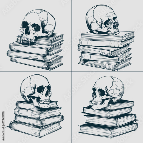 Book with Skull Svg File , Skull Svg , Book Lover Svg , Librarian Svg , Teacher Svg