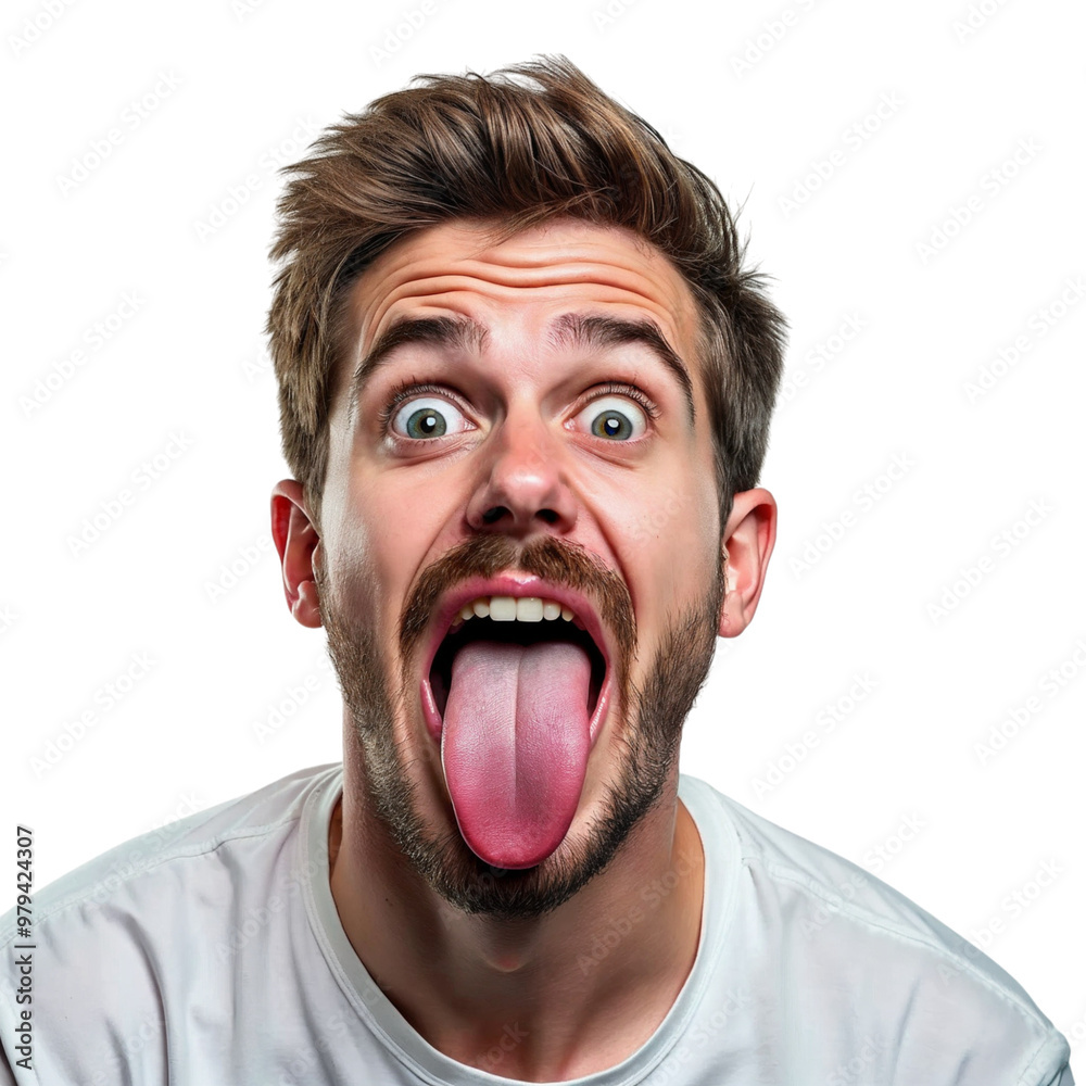 portrait of a man tongue out ,isolated on white background , transparent png image portrait of a man tongue out ,isolated on white background , transparent png image