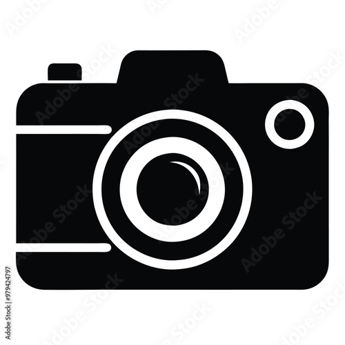 camera vector silhouette illustration on a white background