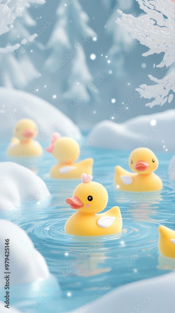 Yellow rubber duck in the bathtub with rubber duck toys in bathroom and cherry blossom in onsen,Bathtub full of foam with bubbles,relaxing in water,Vector illustration. Yellow rubber duck in the bathtub with rubber duck toys in bathroom and cherry blossom in onsen,Bathtub full of foam with bubbles,relaxing in water,Vector illustration.