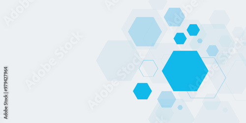 Abstract blue hexagon banner background. Eps10 vector