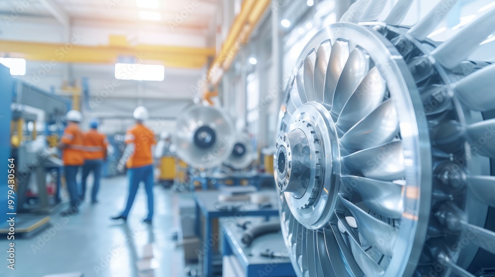 custom made wallpaper toronto digitalSkilled workers in safety gear collaborate on advanced turbine machinery in a bustling manufacturing plant, highlighting teamwork and technology