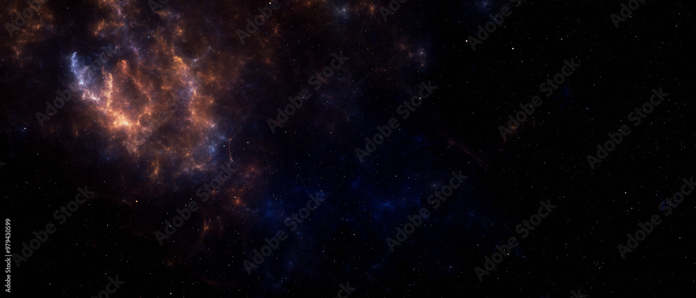 Space with beautiful nebula and stars. Space with beautiful nebula and stars.