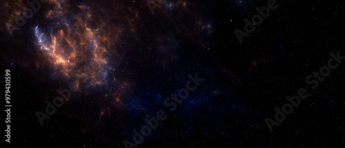 Space with beautiful nebula and stars.