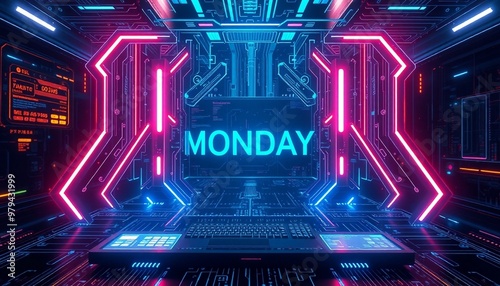 Futuristic Technology Cyber Monday Background