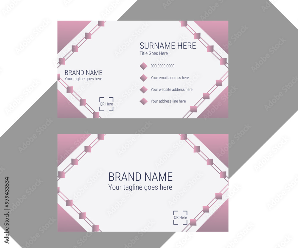 Fototapeta premium simple , modern and stylish Vector illustration Double-sided corporate concept, white business card design. 