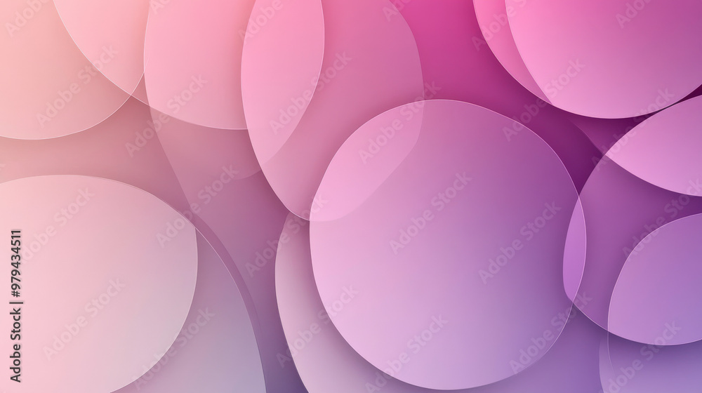 A minimalist gradient from soft purple to light pink, with overlapping circles in varying opacities that create a subtle, layered effect.