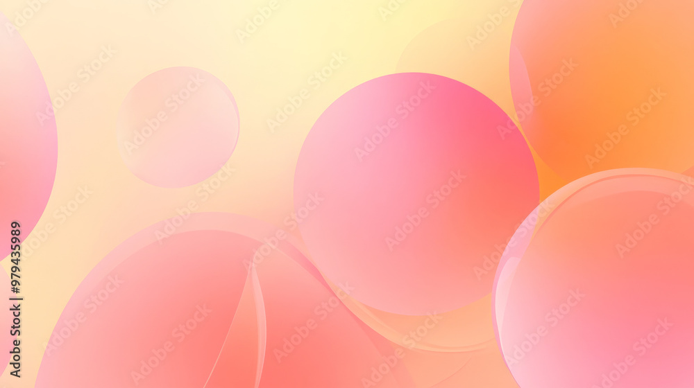 A smooth gradient from soft orange to light pink, with minimalist, abstract circles softly blending into the background.