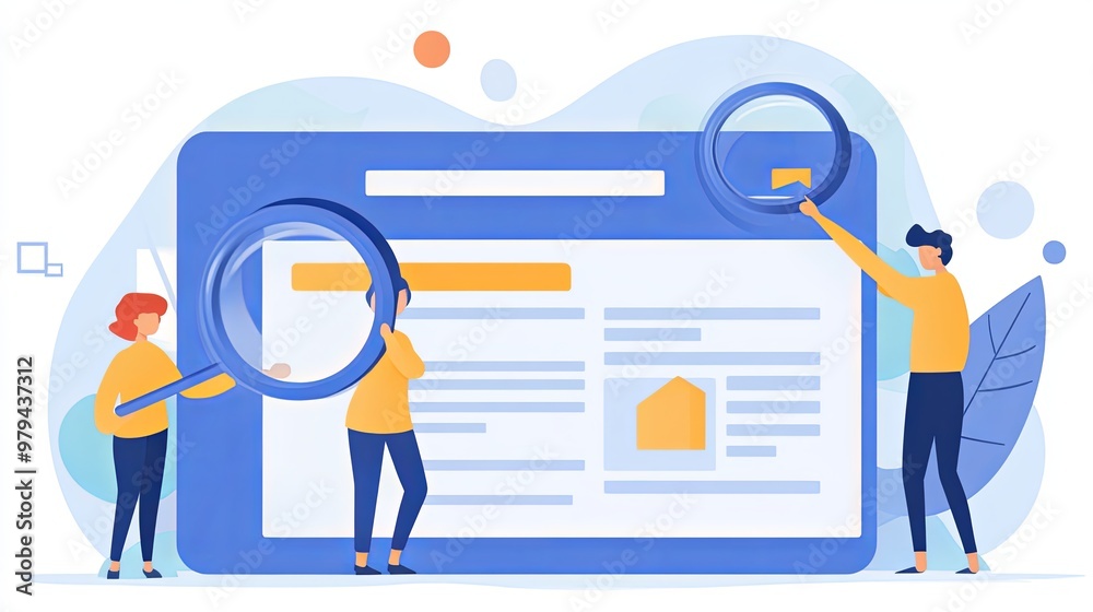 Minimalistic SERP feature artwork with wide blank spaces reserved for text or additional design elements. 