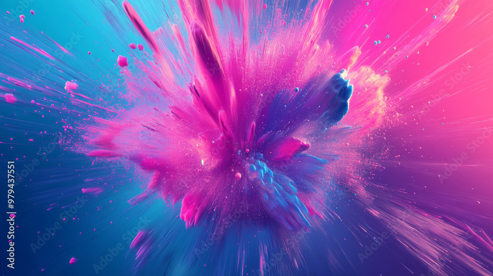 A striking 3D splash of bright cyan and vivid magenta, with bold, dynamic forms radiating outward, creating a lively and colorful abstract background with smooth transitions. A striking 3D splash of bright cyan and vivid magenta, with bold, dynamic forms radiating outward, creating a lively and colorful abstract background with smooth transitions.