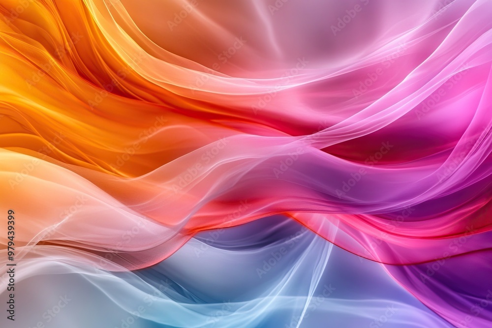 Fototapeta premium A vibrant abstract background featuring flowing waves of color, blending warm hues with cool tones for a mesmerizing visual effect.