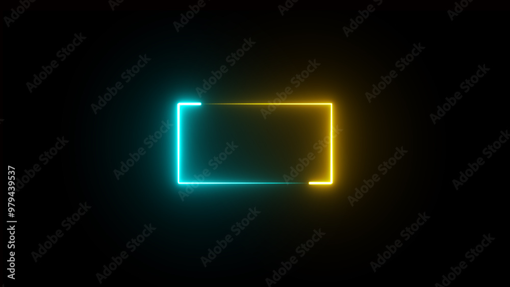Neon Light glowing shape illustration in retro style rectangle line. Neon Light glowing shape illustration in retro style rectangle line.