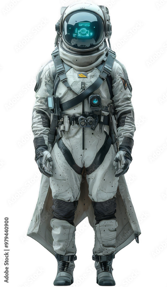 Futuristic Astronaut Pilot in High-Tech Space Suit On transparent Background Futuristic Astronaut Pilot in High-Tech Space Suit On transparent Background