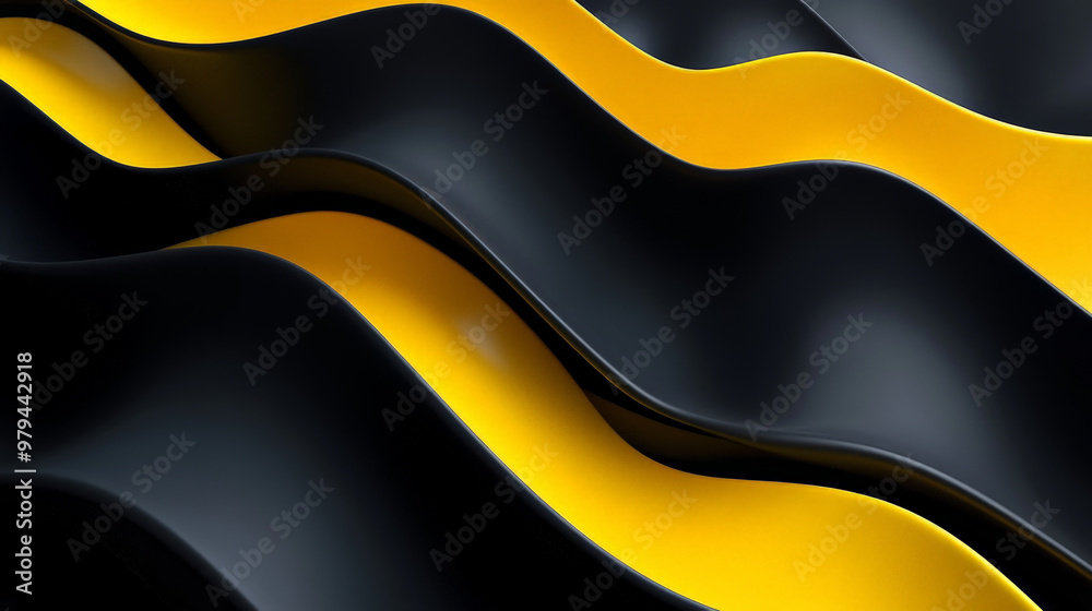 Bold, geometric 3D waves in sharp black and yellow contrasts, creating a dynamic and futuristic abstract design with deep shadows and smooth curves across a dark background. Bold, geometric 3D waves in sharp black and yellow contrasts, creating a dynamic and futuristic abstract design with deep shadows and smooth curves across a dark background.