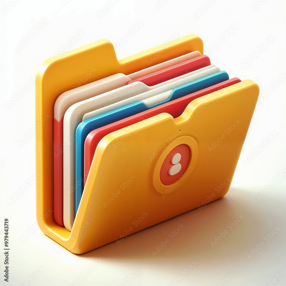 3D icon of a document folder. 3D icon of a document folder.