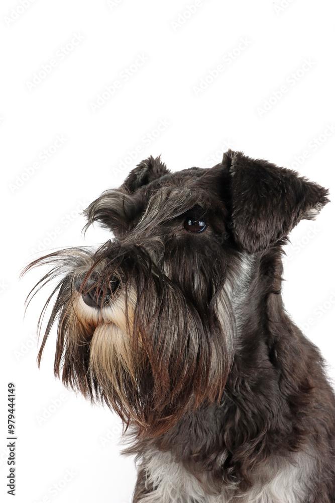 portrait of miniature schnauzer isolated portrait of miniature schnauzer isolated