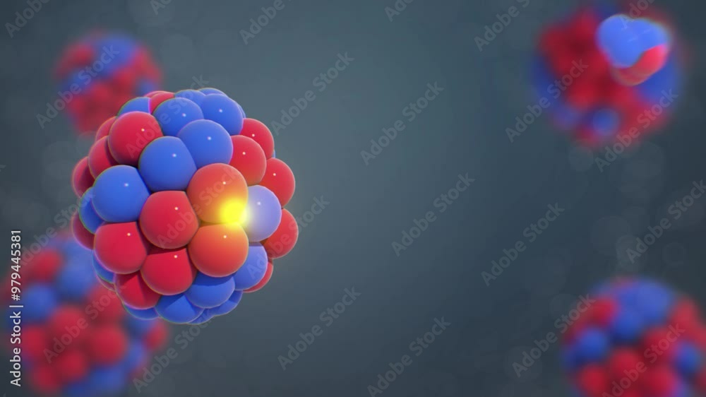 radioactive atom emitting gamma ray