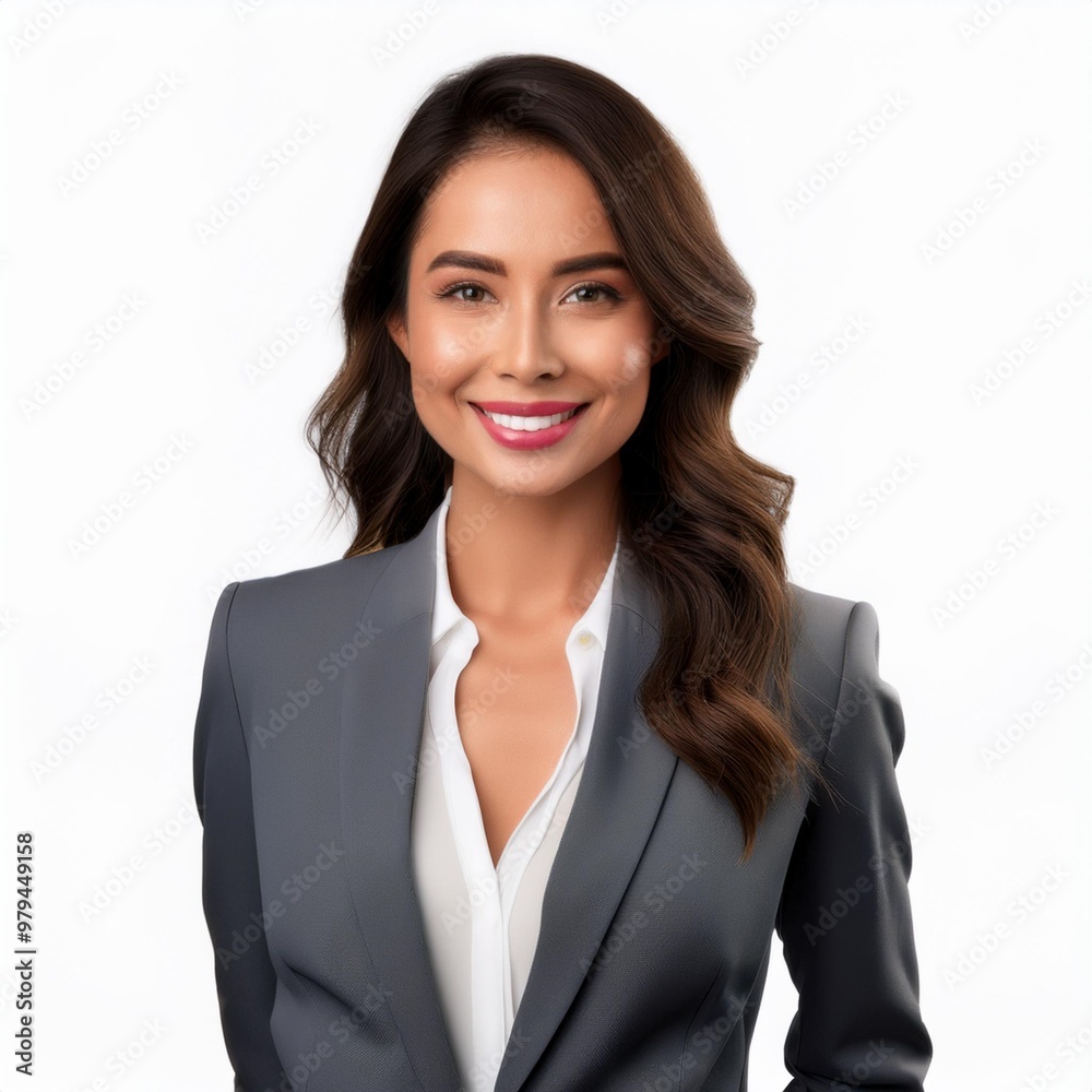 Sophisticated Woman Wearing a Blazer Isolated on White Background, Clipping Path, Full Depth of Field Sophisticated Woman Wearing a Blazer Isolated on White Background, Clipping Path, Full Depth of Field
