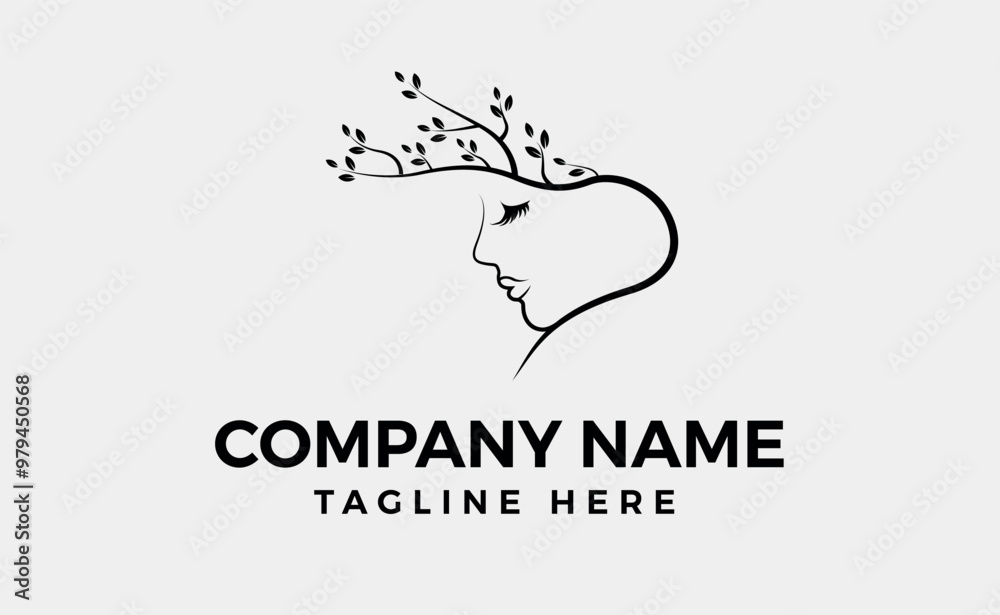 Natural Beauty and Women Face Logo, Minimalist Logo branding sesign, Editable vector illustration. Natural Beauty and Women Face Logo, Minimalist Logo branding sesign, Editable vector illustration.