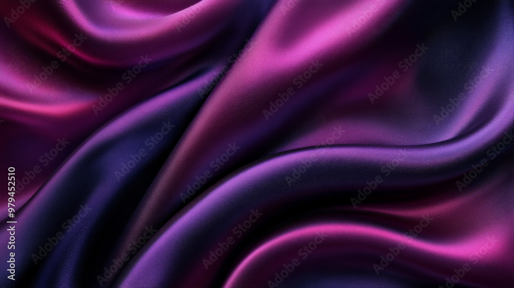 Silky smooth fabric in shades of rich burgundy and violet, folding and swirling in an abstract pattern full of luxurious textures and depth.