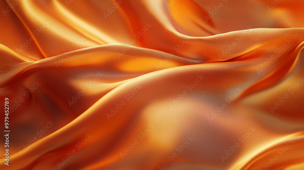 Smooth waves of silk in shades of deep orange and gold, creating an abstract background with rich, fluid textures and soft highlights. Smooth waves of silk in shades of deep orange and gold, creating an abstract background with rich, fluid textures and soft highlights.