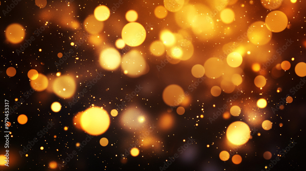 Soft glowing golden lights gently illuminating a dark background, creating a warm, peaceful atmosphere. Soft glowing golden lights gently illuminating a dark background, creating a warm, peaceful atmosphere.