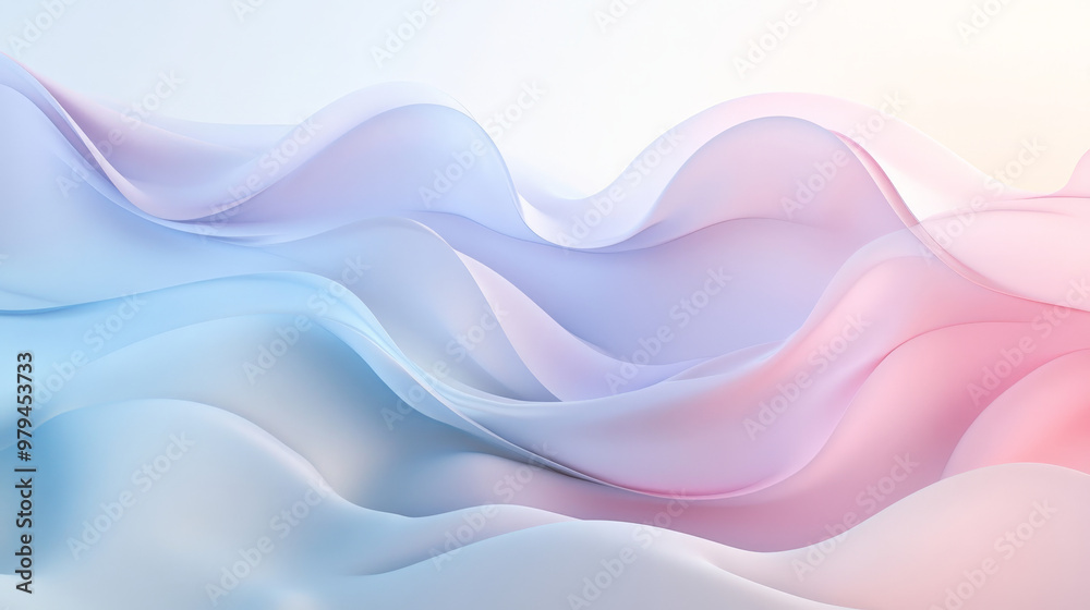 Soft pastel-colored 3D waves ripple gently across a clean white background, creating an abstract, fluid design with light reflections and subtle depth. Soft pastel-colored 3D waves ripple gently across a clean white background, creating an abstract, fluid design with light reflections and subtle depth.