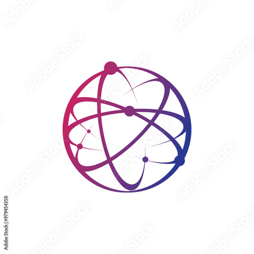 Global technology logo vector