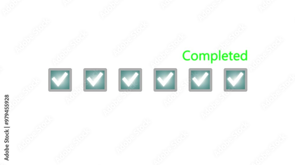 Step by step complete work and immediately fill in the rectangle box the tick mark. check mark animation Step by step complete work and immediately fill in the rectangle box the tick mark. check mark animation