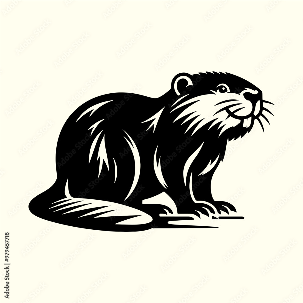 Beaver animal Silhouette Vector Illustration Beaver animal Silhouette Vector Illustration