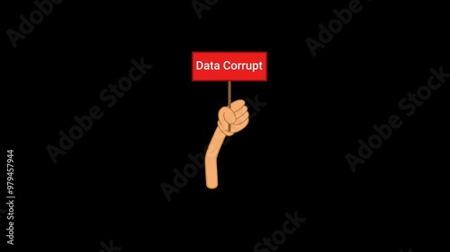 Data corrupt Text Red Signboard Animation photo