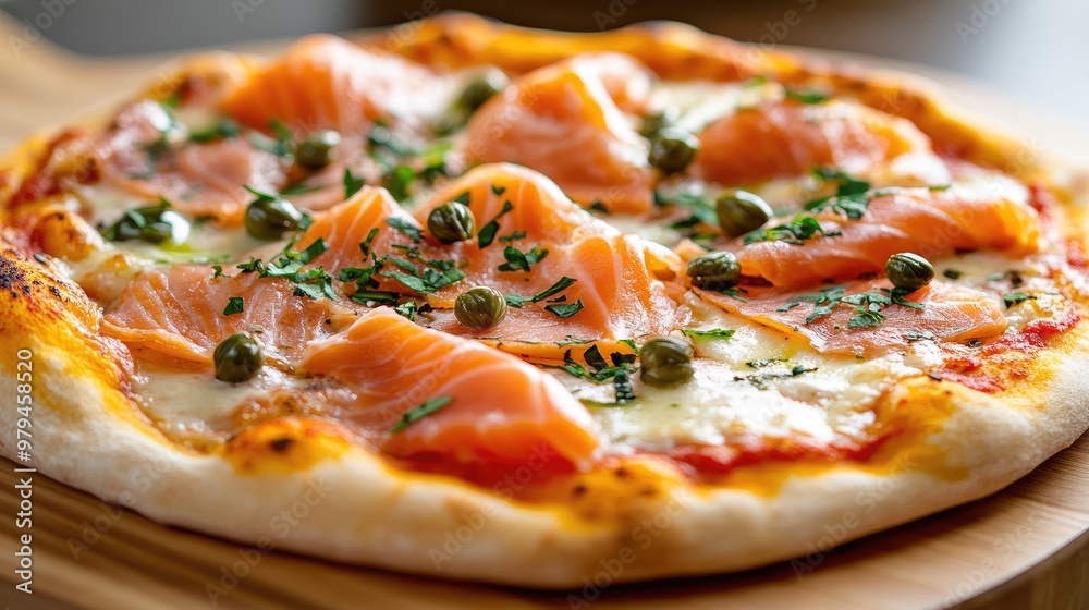 gourmet pizza with smoked salmon capers offering a sophisticated take on a classic dish gourmet pizza with smoked salmon capers offering a sophisticated take on a classic dish